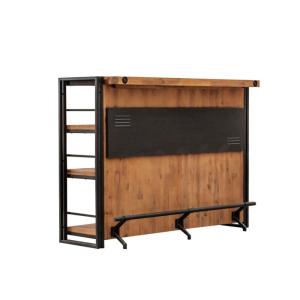 Bar industriel comptoir 140 cm en bois d'acacia et métal