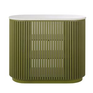 Bar professionnel en aluminium vert et plateau effet terraz…