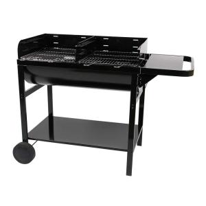 Barbecue à charbon de bois à 2 grilles métal noir 128x62x92…