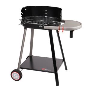Barbecue à charbon de bois avec tablette intégrée métal noi…