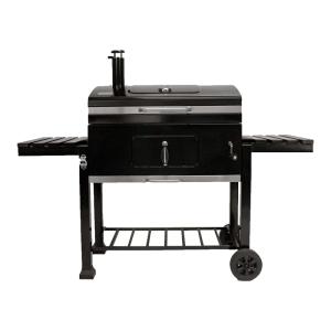 Barbecue à charbon en acier émaillé noir, grille 77cm