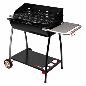 Barbecue à charbon en forme de demi-tonneau métal noir 104.…