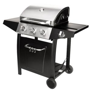 Barbecue à gaz 3 brûleurs avec chariot et rangements
