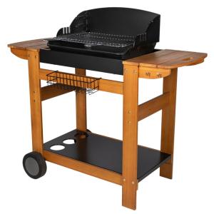Barbecue au charbon   chariot bois