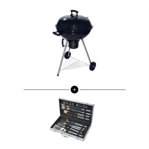 Barbecue boule charbon de bois, grill et fumoir avec ustens…