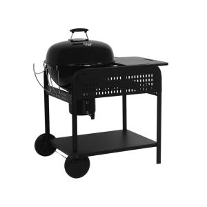 Barbecue charbon de bois acier émaillé D53cm noir avec char…