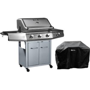 Barbecue gaz avec LED métal gris 5 brûleurs 14kW