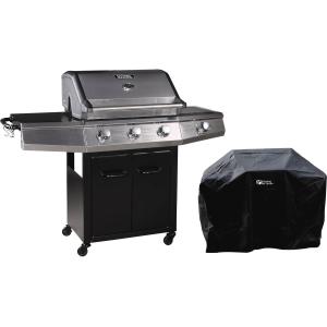 Barbecue gaz avec LED métal noir 5 brûleurs 14kW