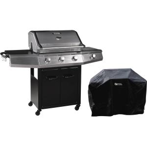 Barbecue gaz métal noir 5 brûleurs 14kW