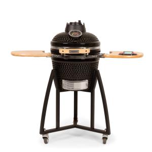 Barbecue kamado à charbon en céramique noire, grille D34cm