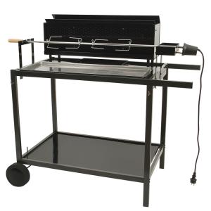 Barbecue spécial rôtisserie métal noir 121.5x68x115.5 cm
