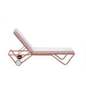 BARCELONETA - Bain de soleil en acier orangé avec matelas r…