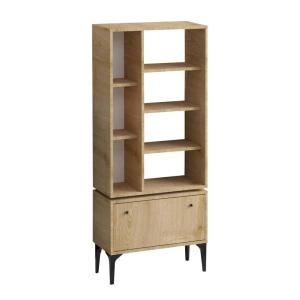 Bibliothèque 1 porte 7 niches décor bois