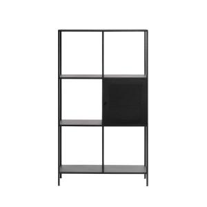 Bibliothèque 1 porte en métal noir 135cm