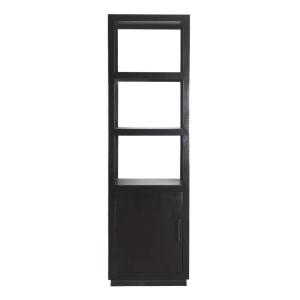 Bibliothèque 1 porte L60cm en bois de Manguier massif noir