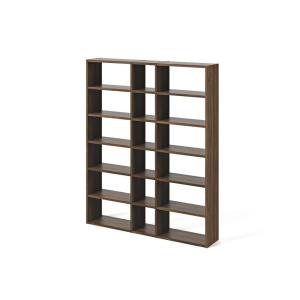 Bibliothèque 18 niches effet bois foncé