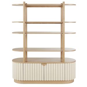 Bibliothèque 2 portes blanches en rondins L146