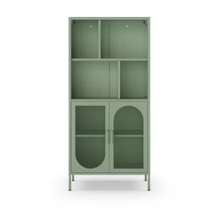 Bibliothèque 2 portes en métal H170cm - Vert menthe