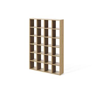Bibliothèque 20 étagères effet bois foncé