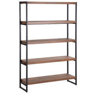 Bibliothèque 4 étagères 155 cm marron foncé