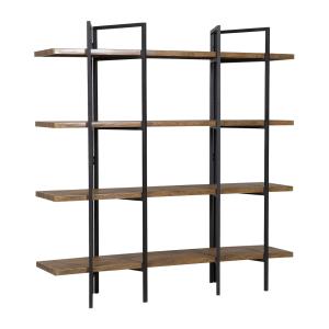 Bibliothèque 4 étagères 165 cm marron foncé