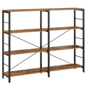 Bibliothèque 4 niveaux 30 x 120 x 109,4 cm marron rustique…