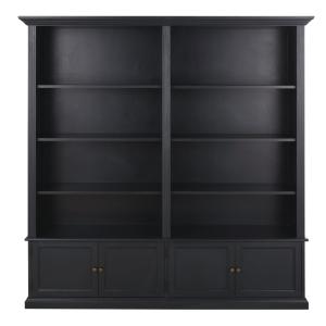 Bibliothèque 4 portes noire L180