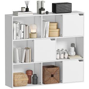 Bibliothèque 9 cubes panneau de particules blanc