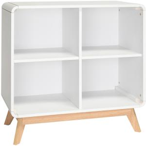 Bibliothèque à 4 étagères en effet bois blanc