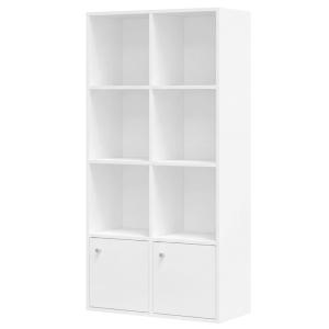 Bibliothèque à 4 niveaux avec 2 portes 29 x 65,8 x 130 cm b…