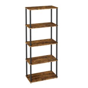 Bibliothèque à 5 niveaux 23,8 x 60 x 139 cm marron et noir