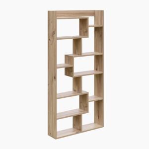 Bibliothèque à niches asymétriques effet bois 90 cm