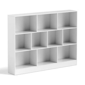 Bibliothèque avec 10 cubes ouvertes blanc 140 x 24 x 104 cm