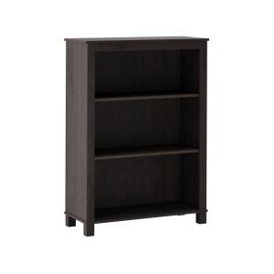 Bibliothèque avec 2 étagères en pin marron foncé