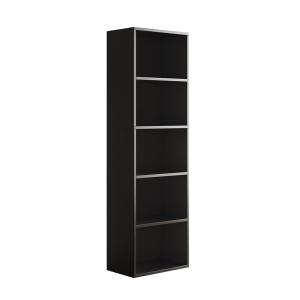 Bibliothèque avec 5 compartiments, Noir 40 x 132cm