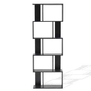 Bibliothèque avec 5 étagères en mdf noir