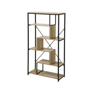 Bibliothèque avec étagères 6 niveaux H160 cm - Marron