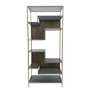 Bibliothèque avec étagères en verre fumé