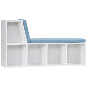 Bibliothèque banc 2 en 1 avec 5 compartiments étagère blanc…