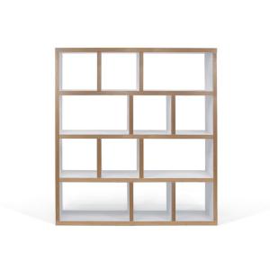 Bibliothèque blanc laqué et multiplis H159