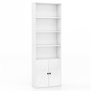 Bibliothèque blanche à 4 niveaux avec 2 portes 60 x 24 x 18…