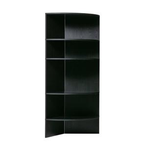 Bibliothèque bois noir d'angle design 100x76x168cm