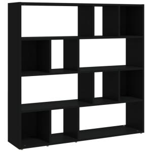 Bibliothèque/Cloison de séparation bois Noir 105x24x102 cm