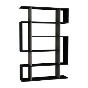 Bibliothèque contemporaine 5 niveaux décor noir / gris