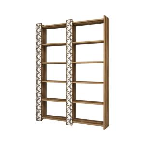 Bibliothèque effet bois beige, blanc 125x24  cm