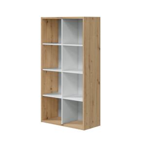 Bibliothèque effet bois beige, blanc 71x33 cm