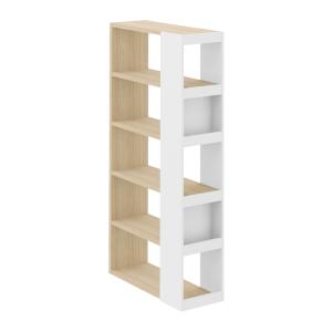 Bibliothèque effet bois blanc et chêne clair