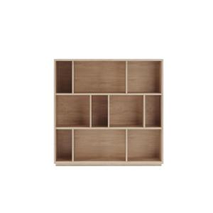 Bibliothèque en mélaminé chêne 117x119x32 cm