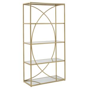 Bibliothèque en métal doré avec 4 étagères 90x38x180 cm
