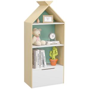 Bibliothèque enfant 3 étagères   tiroir 50x30x119,5cm vert…
